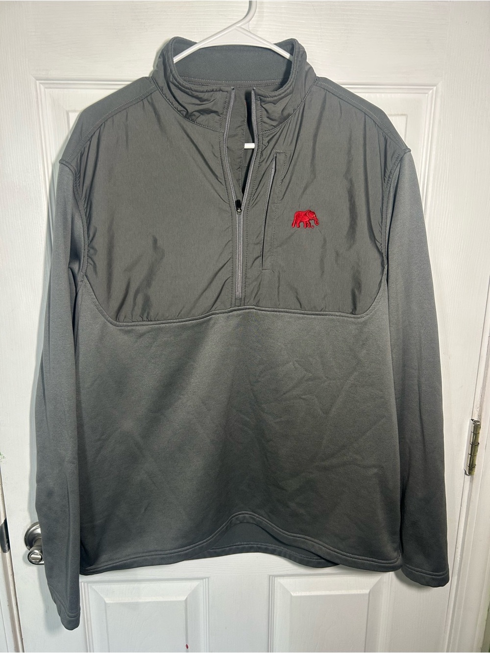 Peter Millar Crimson Elephant Men's Gray Quarter-Zip Pullover Size Large Alabama